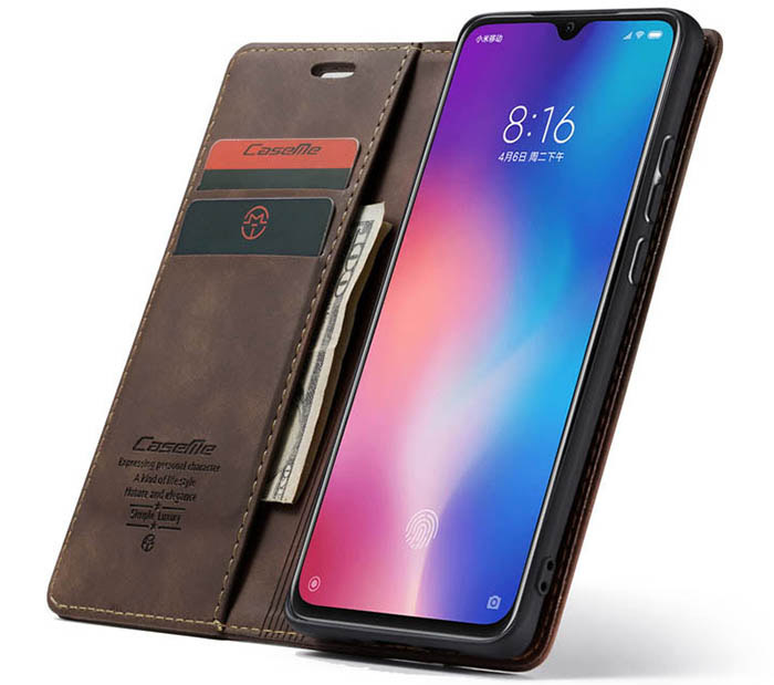 CaseMe Xiaomi Mi 9 Wallet Kickstand Magnetic Flip Leather Case