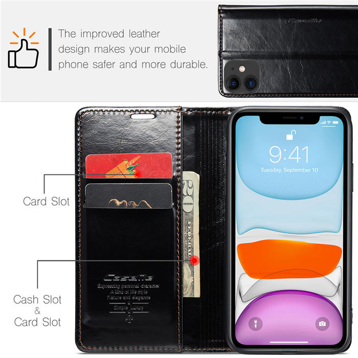 CaseMe iPhone 11 Wallet Kickstand Magnetic Flip Case