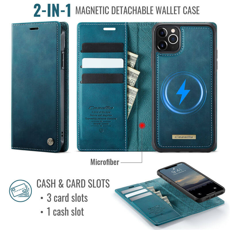 CaseMe iPhone 12/12 Pro 2-in-1 Magnetic Wallet Case