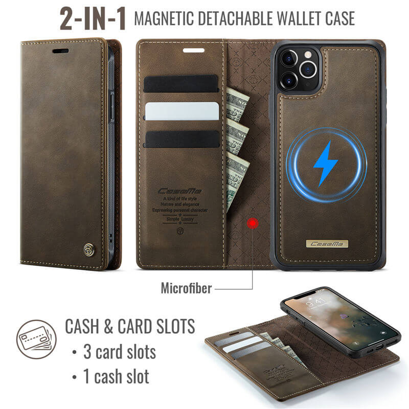 CaseMe iPhone 12/12 Pro 2-in-1 Magnetic Wallet Case
