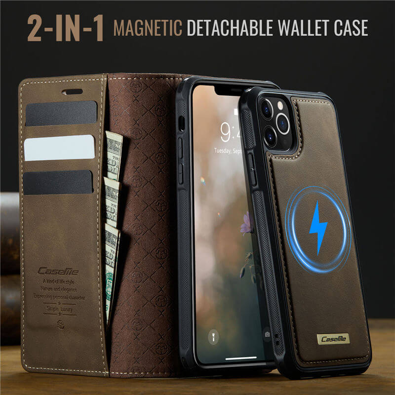 CaseMe iPhone 12/12 Pro 2-in-1 Magnetic Wallet Case
