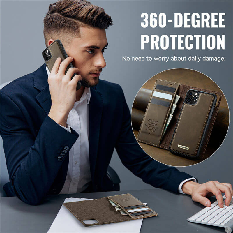 CaseMe iPhone 12/12 Pro 2-in-1 Magnetic Wallet Case