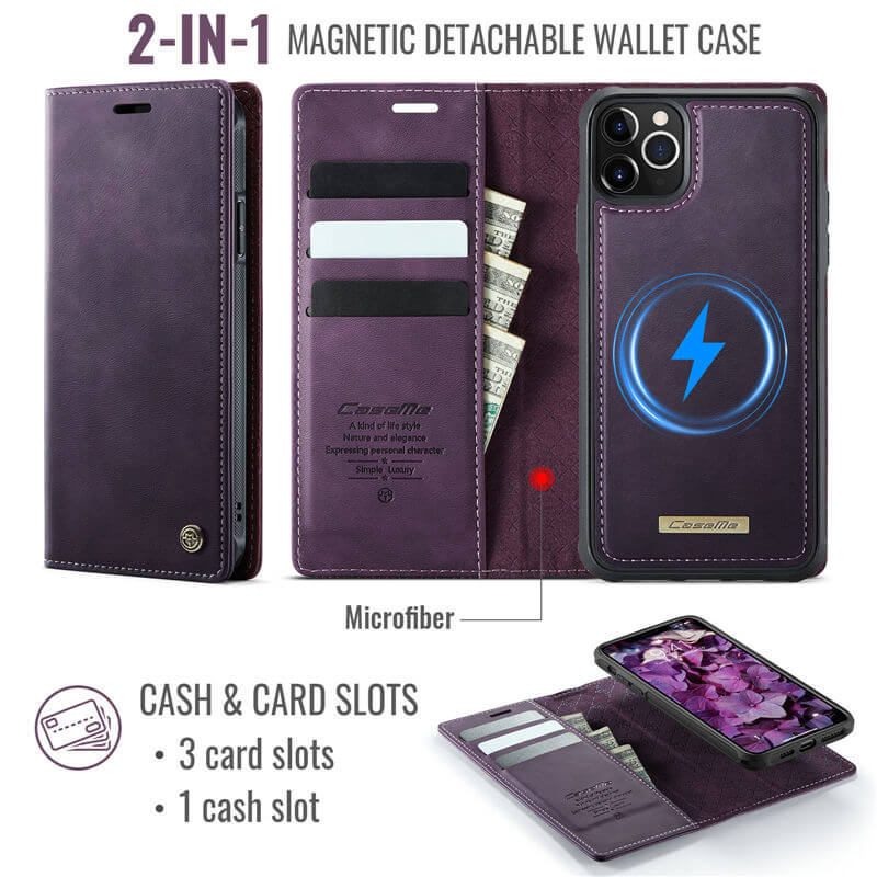 CaseMe iPhone 12/12 Pro 2-in-1 Magnetic Wallet Case
