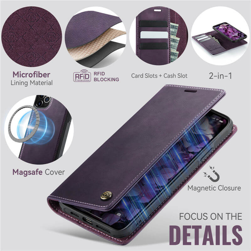CaseMe iPhone 12/12 Pro 2-in-1 Magnetic Wallet Case