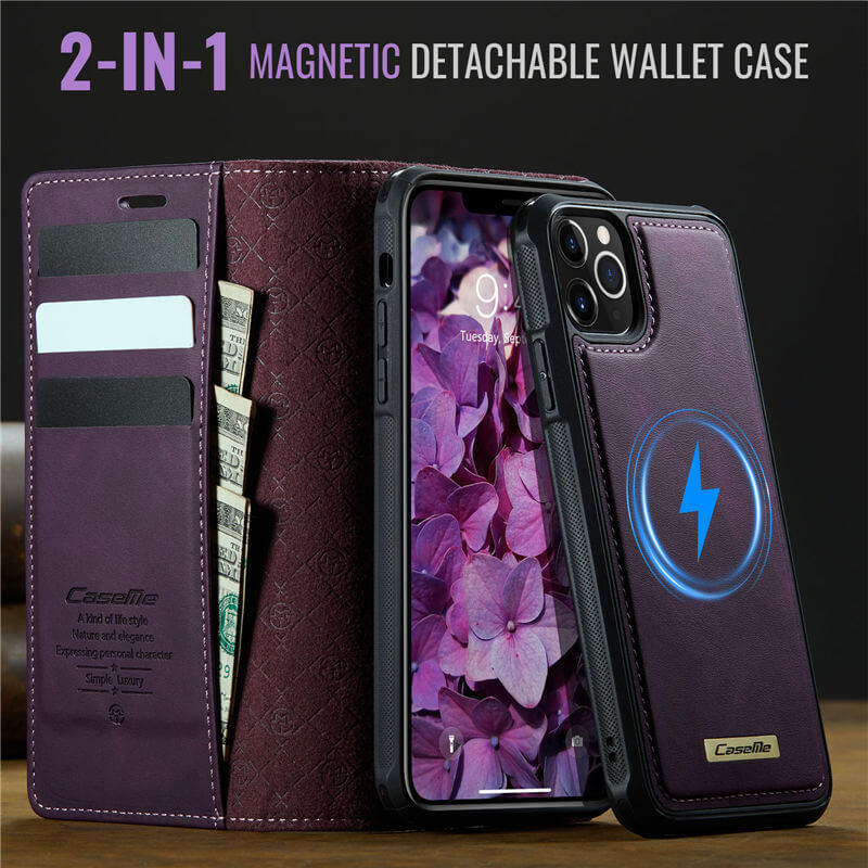 CaseMe iPhone 12/12 Pro 2-in-1 Magnetic Wallet Case
