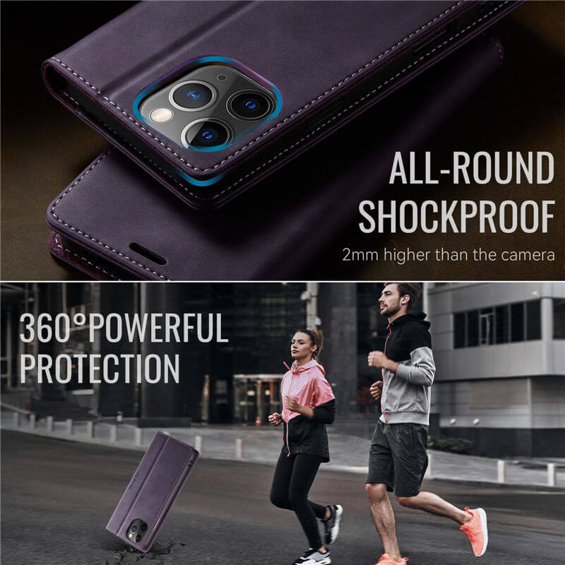 CaseMe iPhone 11 Pro Max Magnetic Wallet Case with RFID Blocking