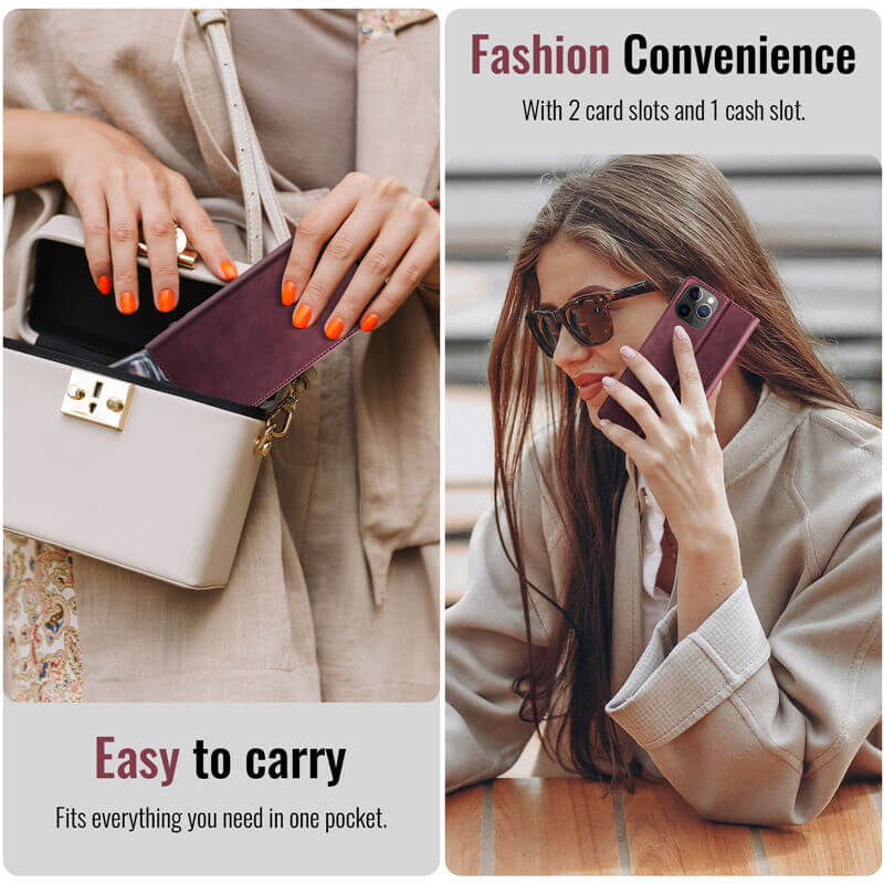 CaseMe iPhone 11 Pro Magnetic Wallet Case with RFID Blocking