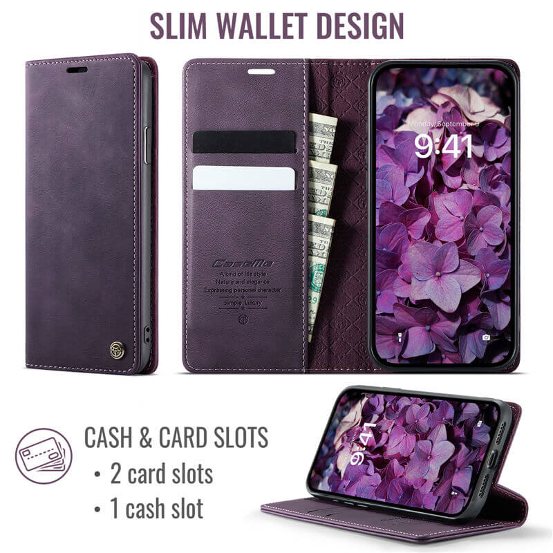 CaseMe iPhone 11 Magnetic Wallet Case with RFID Blocking