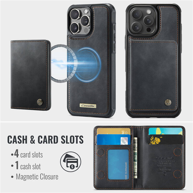 CaseMe iPhone 13 Pro Max 2-in-1 Detachable Magnetic Wallet Case