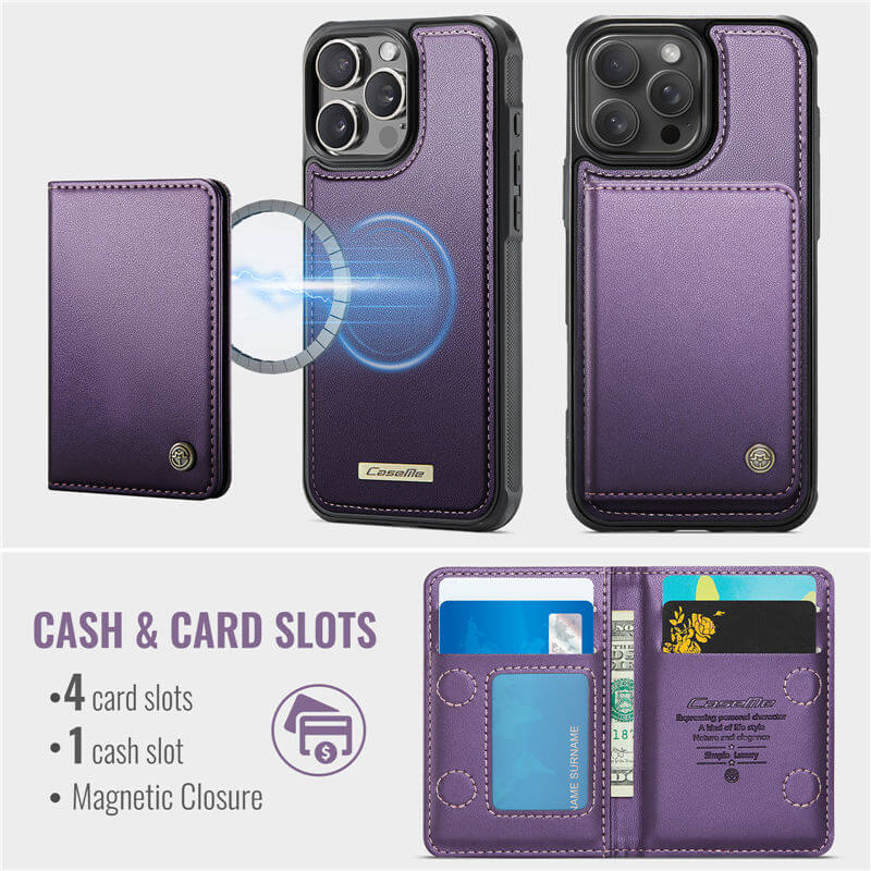 CaseMe iPhone 13 Pro Max 2-in-1 Detachable Magnetic Wallet Case