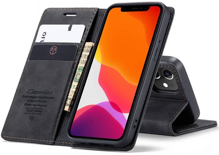 CaseMe iPhone 12 Mini Wallet Kickstand Magnetic Flip Leather Case