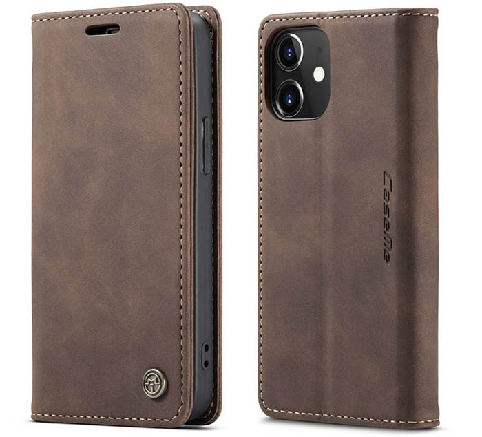 CaseMe iPhone 12 Wallet Kickstand Magnetic Flip Leather Case