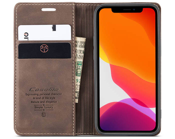 CaseMe iPhone 12 Wallet Kickstand Magnetic Flip Leather Case