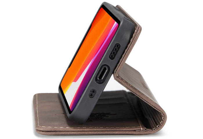 CaseMe iPhone 12 Mini Wallet Kickstand Magnetic Flip Leather Case