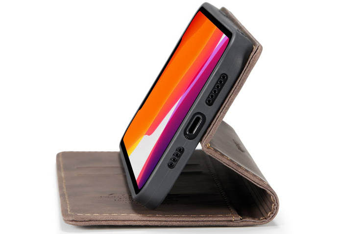 CaseMe iPhone 12 Pro Wallet Kickstand Magnetic Flip Leather Case