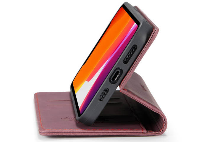 CaseMe iPhone 12 Pro Wallet Kickstand Magnetic Flip Leather Case