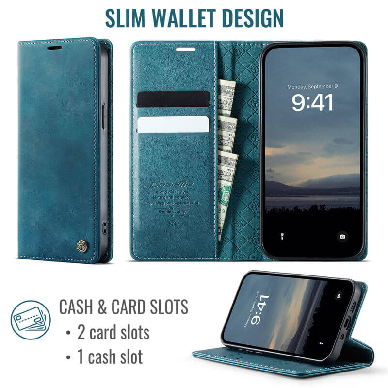 CaseMe iPhone 12 Mini Magnetic Wallet Case with RFID Blocking