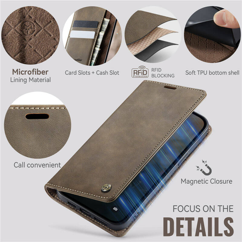 CaseMe iPhone 12 Mini Magnetic Wallet Case with RFID Blocking