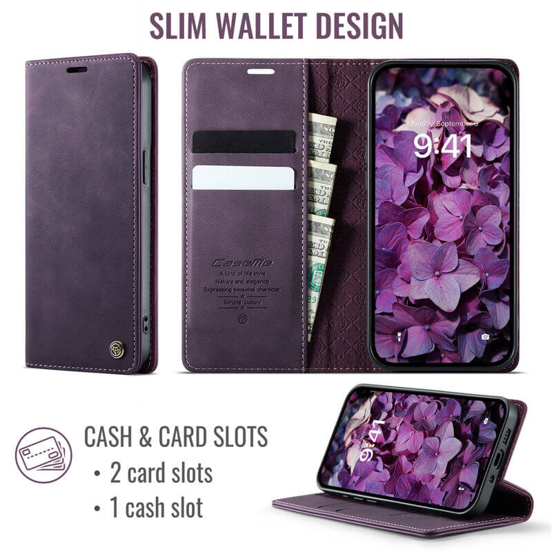 CaseMe iPhone 12 Mini Magnetic Wallet Case with RFID Blocking