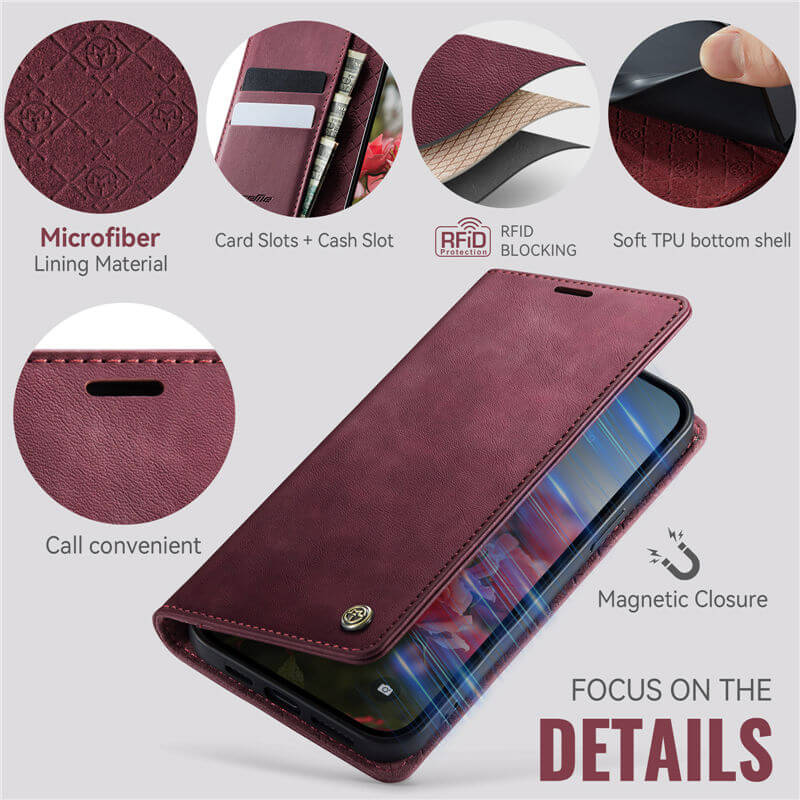 CaseMe iPhone 12 Mini Magnetic Wallet Case with RFID Blocking