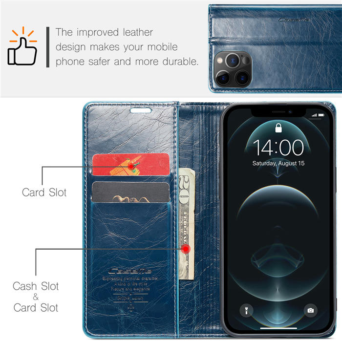 CaseMe iPhone 12/12 Pro Wallet Kickstand Magnetic Flip Case