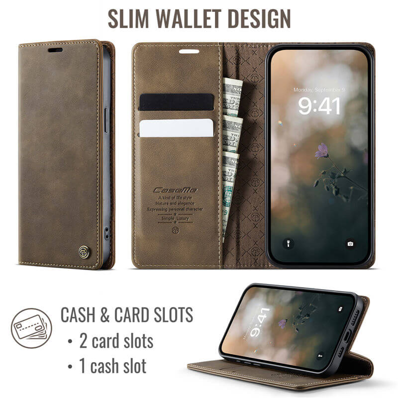 CaseMe iPhone 12 Pro Max Magnetic Wallet Case with RFID Blocking