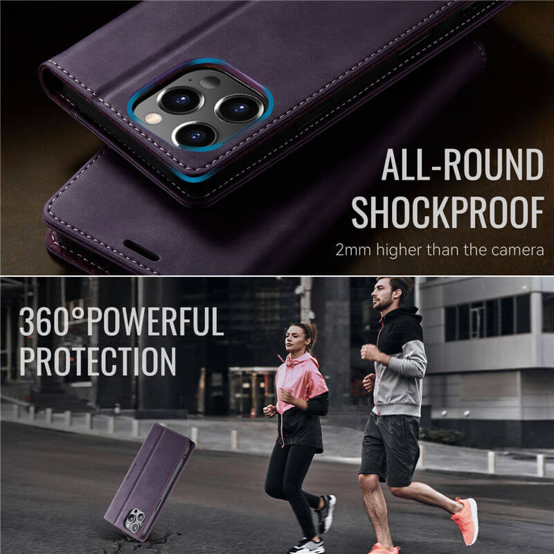 CaseMe iPhone 12/12 Pro Magnetic Wallet Case with RFID Blocking