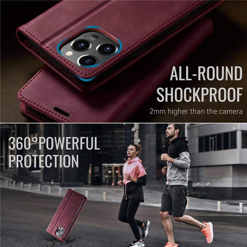 CaseMe iPhone 12 Pro Max Magnetic Wallet Case with RFID Blocking