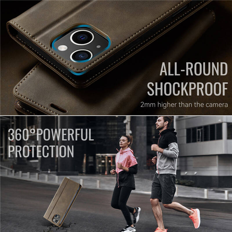 CaseMe iPhone 14 Plus Magnetic Wallet Case with RFID Blocking