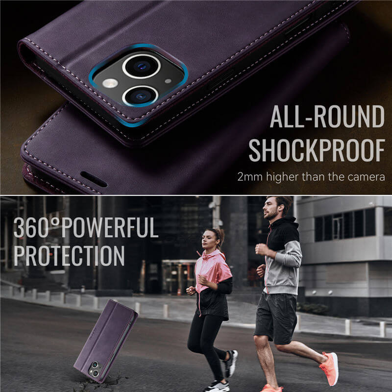 CaseMe iPhone 13 Mini Magnetic Wallet Case with RFID Blocking