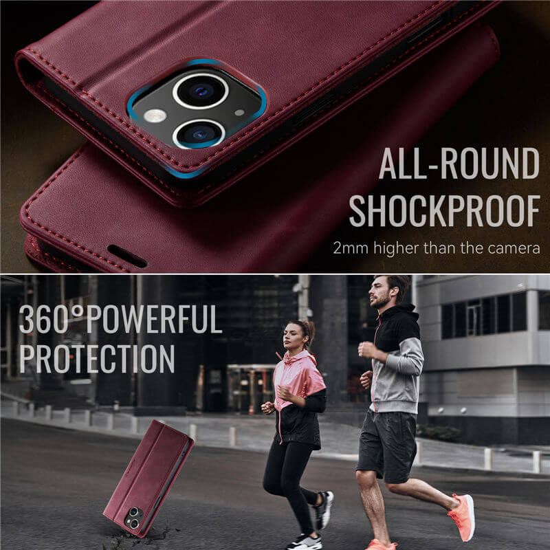 CaseMe iPhone 13 Mini Magnetic Wallet Case with RFID Blocking