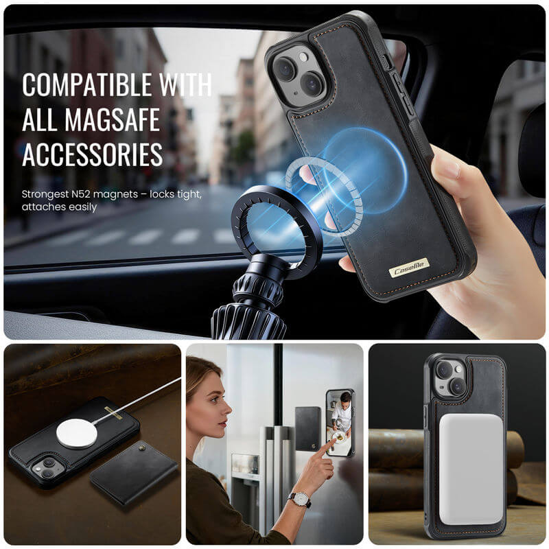 CaseMe iPhone 14 2-in-1 Detachable Magnetic Wallet Case