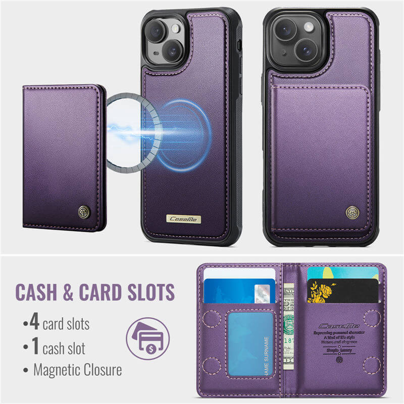 CaseMe iPhone 14 2-in-1 Detachable Magnetic Wallet Case