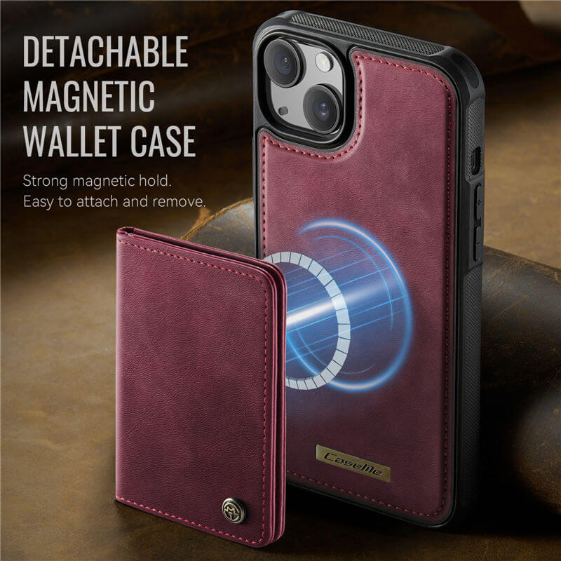 CaseMe iPhone 15 Plus 2-in-1 Detachable Magnetic Wallet Case