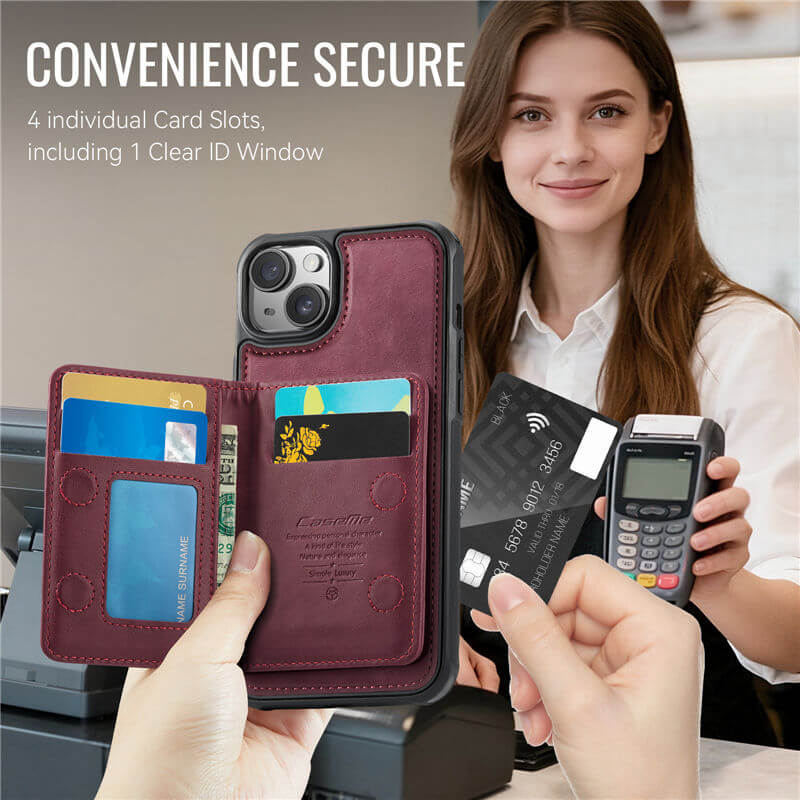 CaseMe iPhone 15 Plus 2-in-1 Detachable Magnetic Wallet Case