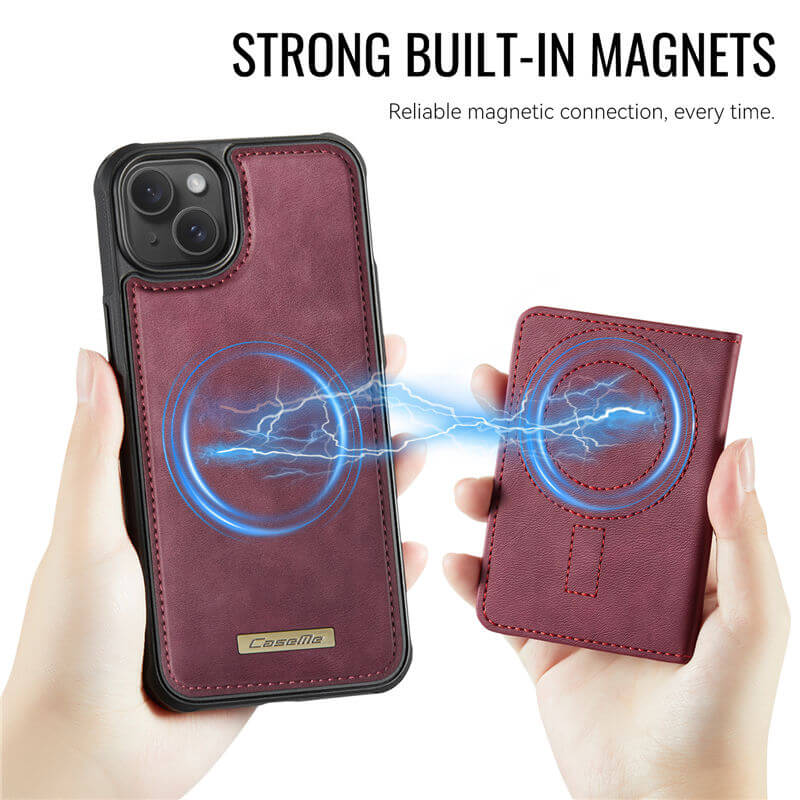 CaseMe iPhone 15 Plus 2-in-1 Detachable Magnetic Wallet Case