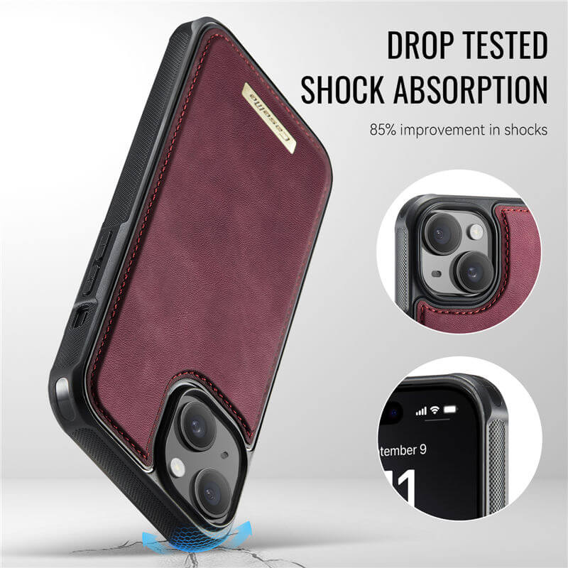 CaseMe iPhone 15 Plus 2-in-1 Detachable Magnetic Wallet Case
