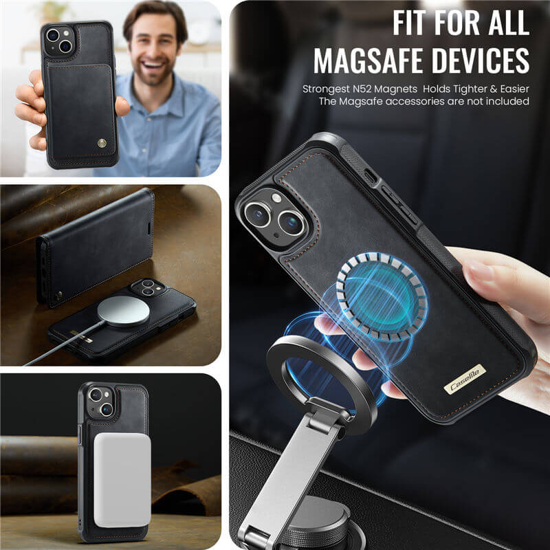 CaseMe iPhone 14 Plus 2-in-1 Magnetic Wallet Case