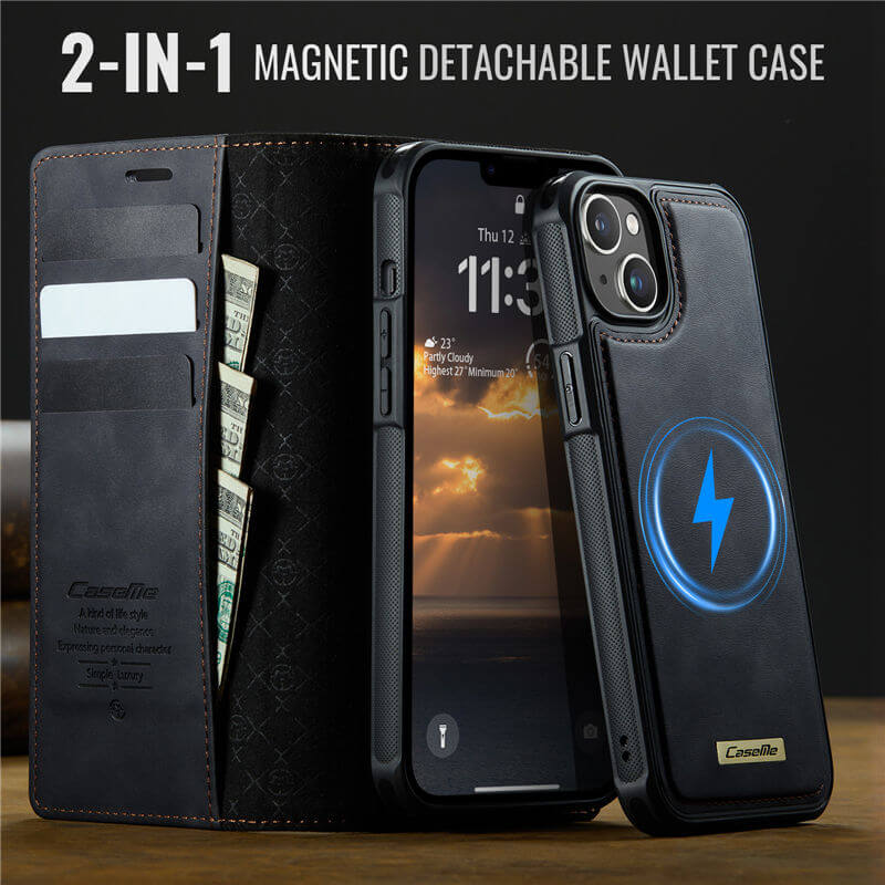 CaseMe iPhone 14 Plus 2-in-1 Magnetic Wallet Case