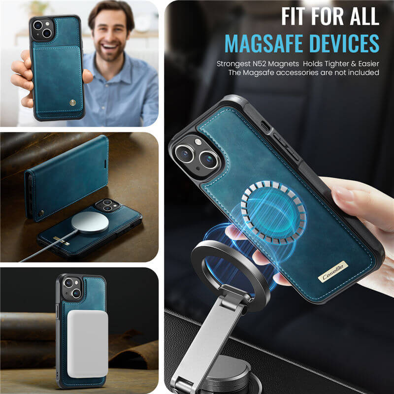 CaseMe iPhone 14 2-in-1 Magnetic Wallet Case