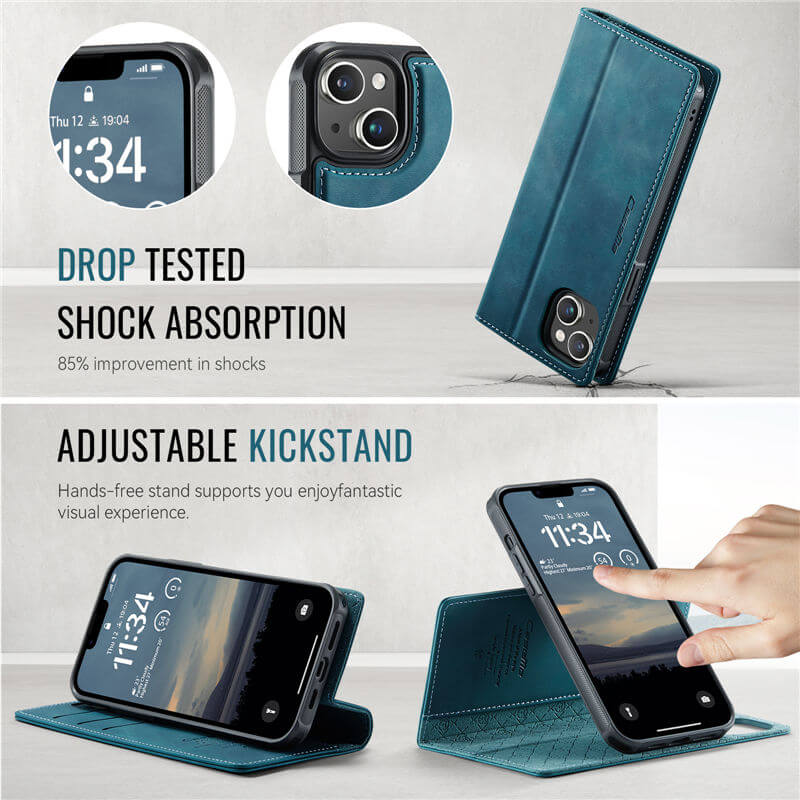 CaseMe iPhone 14 2-in-1 Magnetic Wallet Case