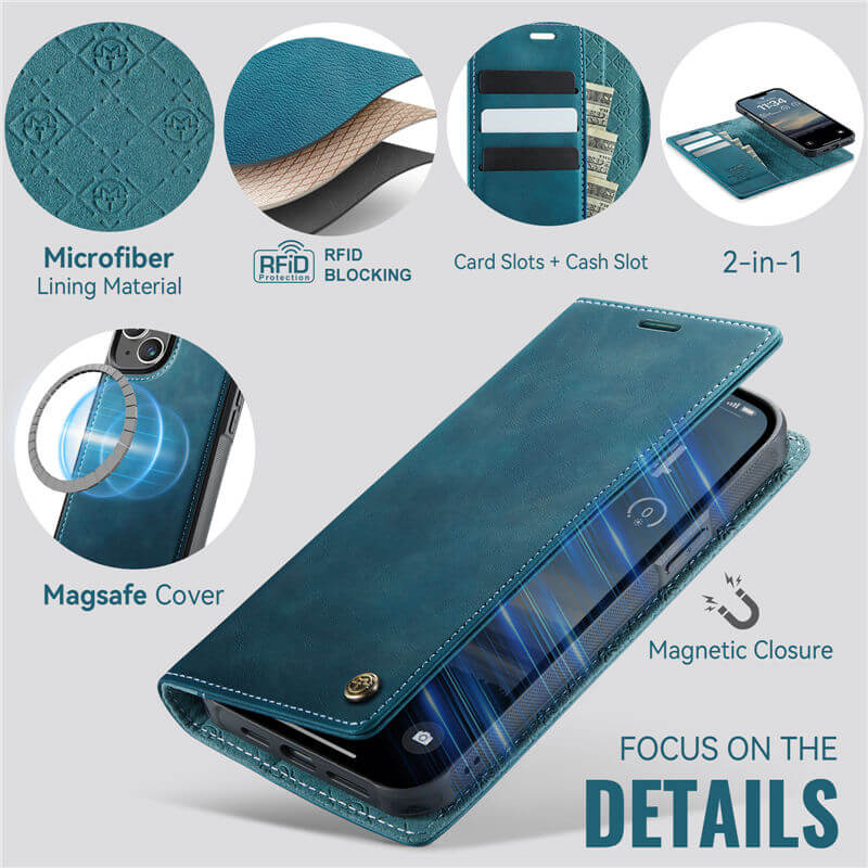 CaseMe iPhone 14 2-in-1 Magnetic Wallet Case