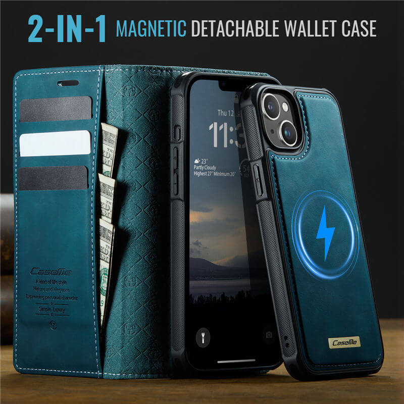 CaseMe iPhone 14 2-in-1 Magnetic Wallet Case