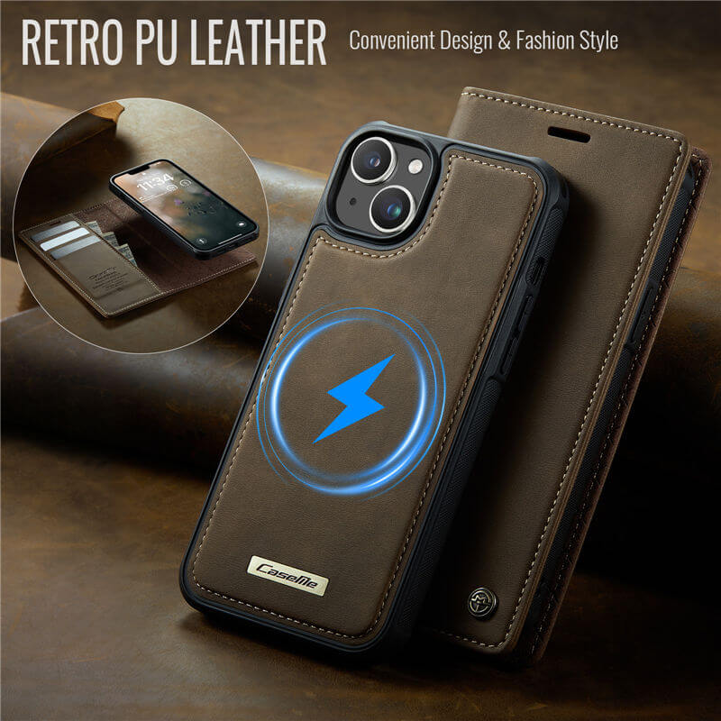 CaseMe iPhone 13 2-in-1 Magnetic Wallet Case