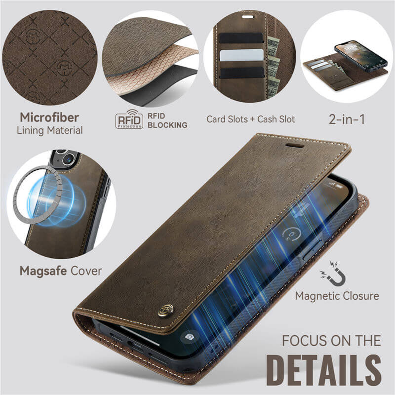 CaseMe iPhone 13 2-in-1 Magnetic Wallet Case