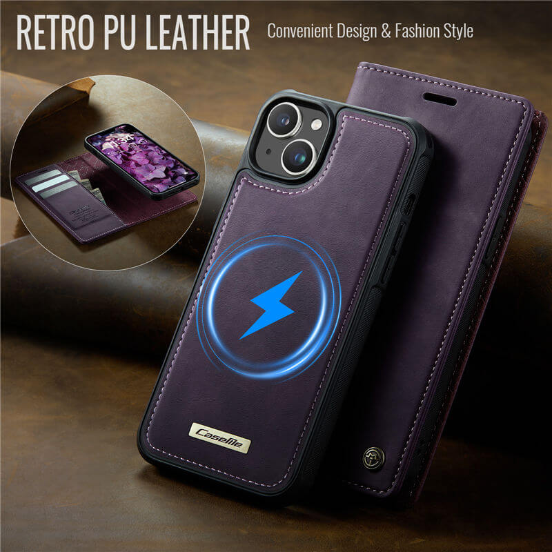 CaseMe iPhone 14 2-in-1 Magnetic Wallet Case