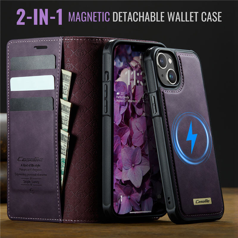 CaseMe iPhone 14 2-in-1 Magnetic Wallet Case