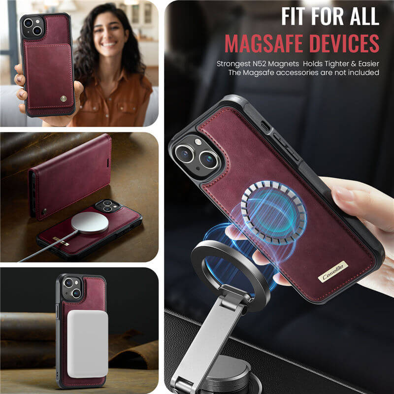 CaseMe iPhone 13 2-in-1 Magnetic Wallet Case
