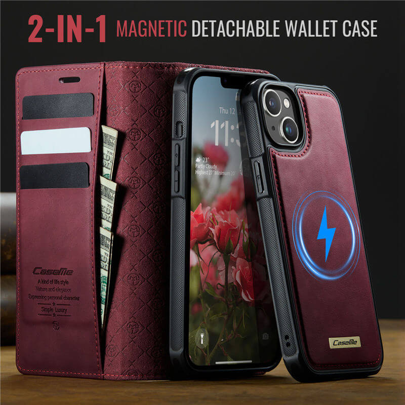 CaseMe iPhone 13 2-in-1 Magnetic Wallet Case