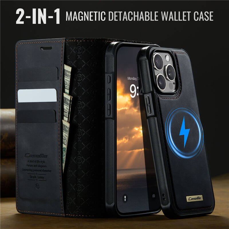 CaseMe iPhone 13 Pro Max 2-in-1 Magnetic Wallet Case